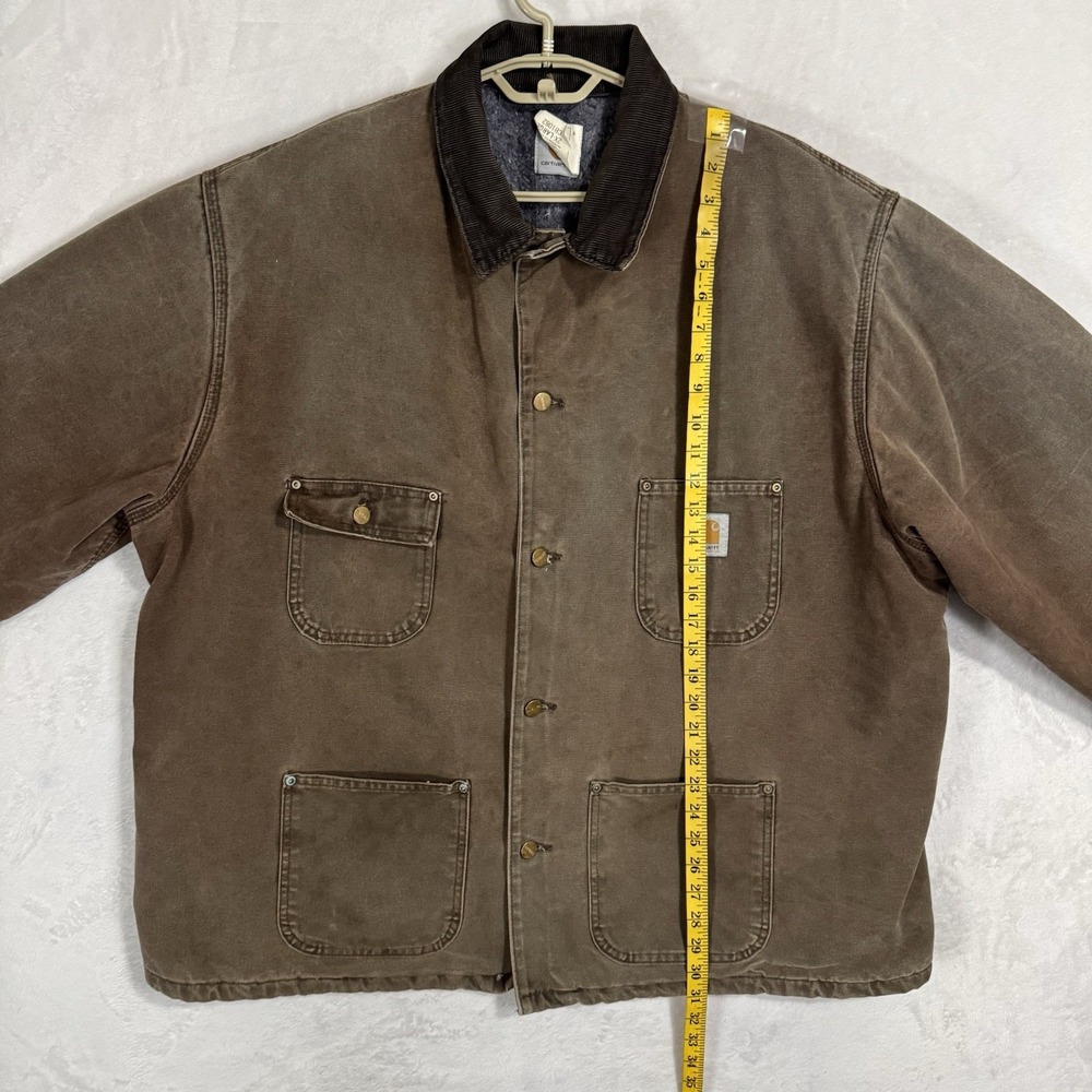 Vintage Carhartt Blanket Lined Chore Coat 2XL Brown Duck Canvas Work Jacket USA‎ - Picture 8 of 15